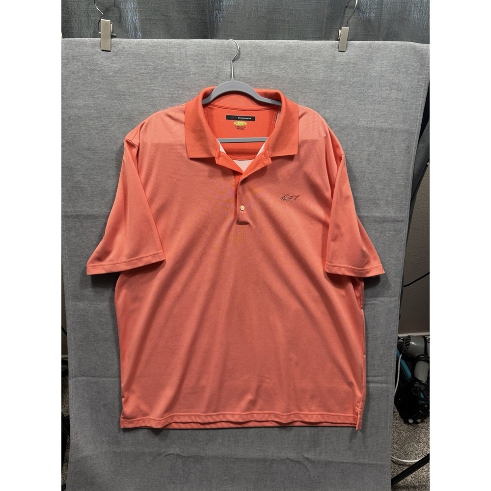 Greg Norman Play Dry Polo Shirt Mens 3XL Short Sleeve Polyester Golf Orange